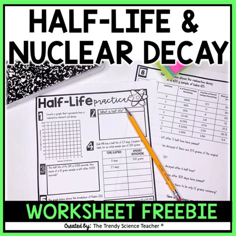 half life practice worksheet answers the trendy science teacher